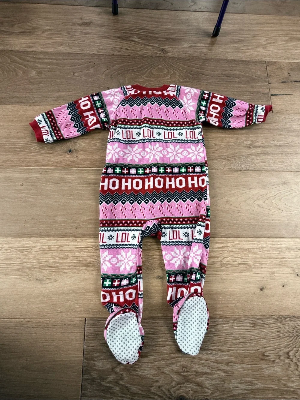 The Children's Place Holiday fleece Footed One-Piece zip up sleeper size 18-24